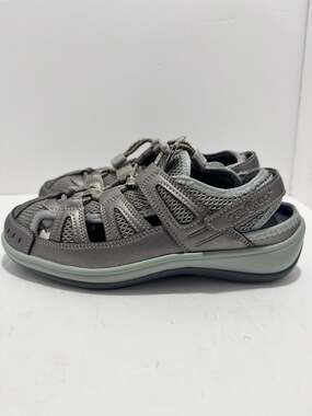 Orthofeet Verona 997 Women Fisherman Sandals Pewter Silver Orthopedic Size 7.5W